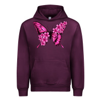 Mauve Wine Floral pink butterfly Urban Hoodie - NancyCooperArtShop