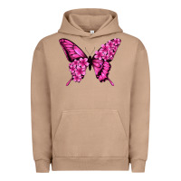 Pigment Burro Floral pink butterfly Urban Hoodie - NancyCooperArtShop