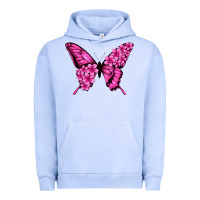 Pigment Grape Ice Floral pink butterfly Urban Hoodie - NancyCooperArtShop