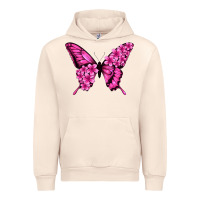 Sandshell Floral pink butterfly Urban Hoodie - NancyCooperArtShop