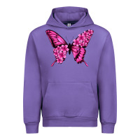 Tulip Floral pink butterfly Urban Hoodie - NancyCooperArtShop