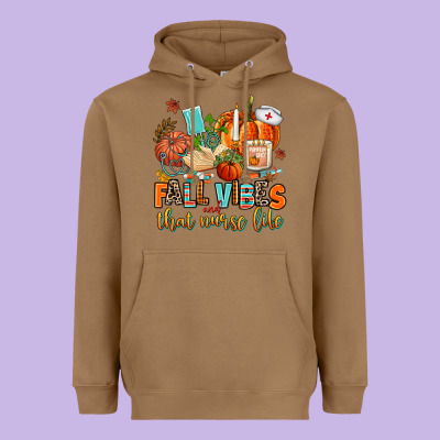 Fall Vibes And That Nurse Life Heavyweight Hoodie Designed By Adodesignshop