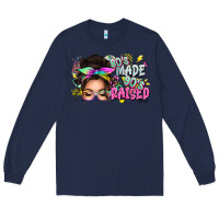 Navy 80s made 90s raised messy bun Long Sleeve Tee - texasbilliewilder