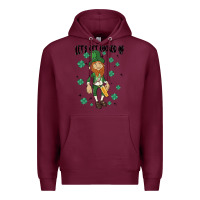 Burgundy let's get lucked up Premium Hoodie - MaliasSmallBusiness