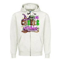 Oatmeal Heather Cheers witches Zipper Hoodie - Zillion Design Studio