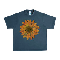 Midnight Navy sunflower Urban Heavy Tee - Artiststas