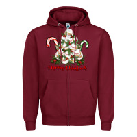 Burgundy merry christmas baseball Zipper Hoodie - RanaPortraitStore