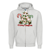 Dove Grey merry christmas baseball Zipper Hoodie - RanaPortraitStore