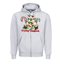 Heather Grey merry christmas baseball Zipper Hoodie - RanaPortraitStore