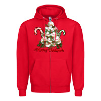 Red merry christmas baseball Zipper Hoodie - RanaPortraitStore
