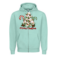 Seafoam merry christmas baseball Zipper Hoodie - RanaPortraitStore
