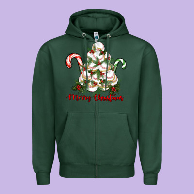 Merry Christmas Baseball Zipper Hoodie Designed By Ranaportraitstore