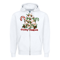 White merry christmas baseball Zipper Hoodie - RanaPortraitStore
