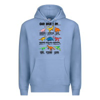 Colony Blue god says i am dinosaurs handsome Premium Hoodie - MaliasSmallBusiness