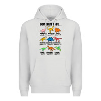 Dove Grey god says i am dinosaurs handsome Premium Hoodie - MaliasSmallBusiness