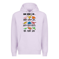 Lilac god says i am dinosaurs handsome Premium Hoodie - MaliasSmallBusiness