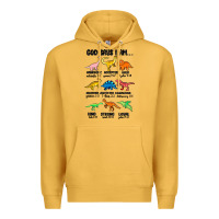Mustard god says i am dinosaurs handsome Premium Hoodie - MaliasSmallBusiness