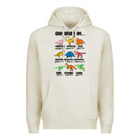 Oatmeal Heather god says i am dinosaurs handsome Premium Hoodie - MaliasSmallBusiness