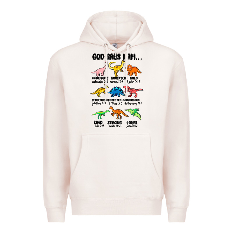 God Says I Am Dinosaurs Handsome Premium Hoodie by MaliasSmallBusiness | Teevron