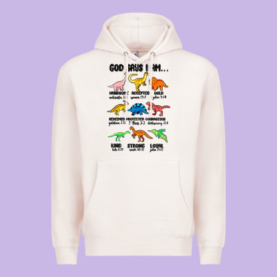 God Says I Am Dinosaurs Handsome Premium Hoodie Designed By Maliassmallbusiness