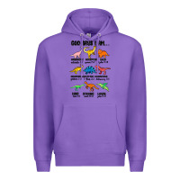 Purple god says i am dinosaurs handsome Premium Hoodie - MaliasSmallBusiness