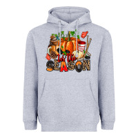Heather Grey fall and  hockey  tis the season Heavyweight Hoodie - AdoDesignShop