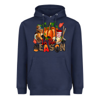 Navy fall and  hockey  tis the season Heavyweight Hoodie - AdoDesignShop