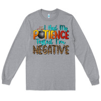 Heather Grey i had my patience tested i'm negative Long Sleeve Tee - Zillion Design Studio