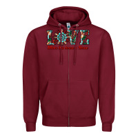 Burgundy love make this house a home Zipper Hoodie - RanaPortraitStore