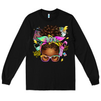 Black 90s afro messy bun Long Sleeve Tee - texasbilliewilder