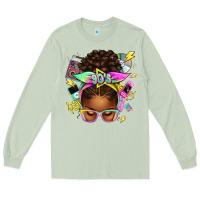 Matcha 90s afro messy bun Long Sleeve Tee - texasbilliewilder