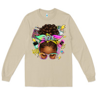 Mushroom 90s afro messy bun Long Sleeve Tee - texasbilliewilder