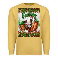 Antique Gold Christmas feeling jolly cow Premium Sweatshirt - Artiststas