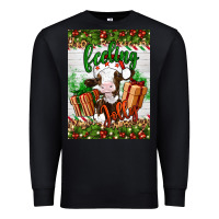 Black Christmas feeling jolly cow Premium Sweatshirt - Artiststas