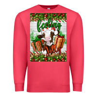 Cardinal Christmas feeling jolly cow Premium Sweatshirt - Artiststas