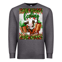 Charcoal Heather Christmas feeling jolly cow Premium Sweatshirt - Artiststas