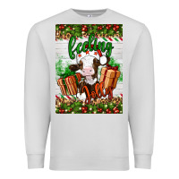 Dove Grey Christmas feeling jolly cow Premium Sweatshirt - Artiststas