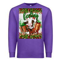 Purple Christmas feeling jolly cow Premium Sweatshirt - Artiststas