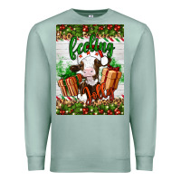 Seafoam Christmas feeling jolly cow Premium Sweatshirt - Artiststas
