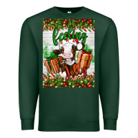 Sports Green Christmas feeling jolly cow Premium Sweatshirt - Artiststas