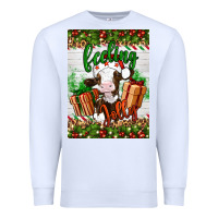 White Christmas feeling jolly cow Premium Sweatshirt - Artiststas