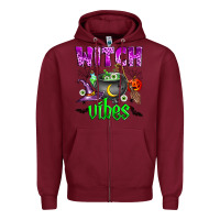 Burgundy witch vibes Zipper Hoodie - Zillion Design Studio