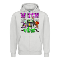 Dove Grey witch vibes Zipper Hoodie - Zillion Design Studio