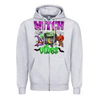 Heather Grey witch vibes Zipper Hoodie - Zillion Design Studio