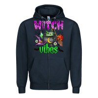 Navy witch vibes Zipper Hoodie - Zillion Design Studio