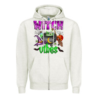 Oatmeal Heather witch vibes Zipper Hoodie - Zillion Design Studio