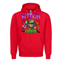 Red witch vibes Zipper Hoodie - Zillion Design Studio