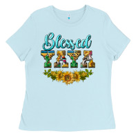 Baby Blue blessed yaya Ladies Tee - BarkalooDesign