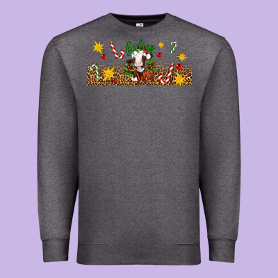 Christmas Feeling Jolly Cow Premium Sweatshirt Designed By Artiststas