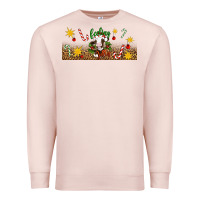 Pale Pink Christmas feeling jolly cow Premium Sweatshirt - Artiststas